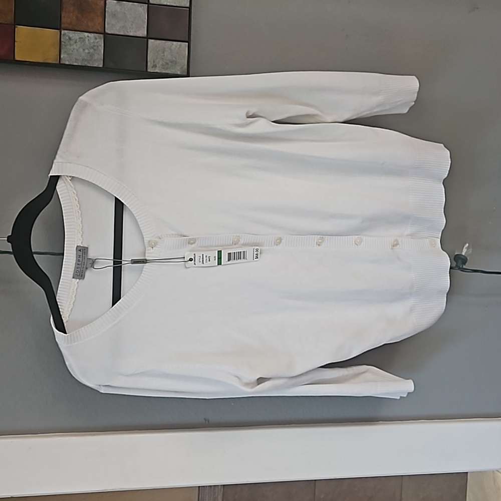 Joseph A White Cardigan NWT Large